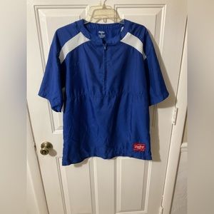 3/$12 Sale Rawl Sh Sleeve Quarter ZipBaseball Pullover Wind Breaker Men's Large